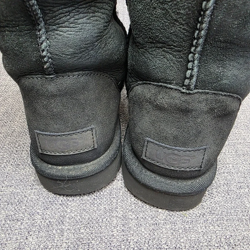 UGG Classic Tall II Shearling Knee High Boots Black Suede Women's Size 7